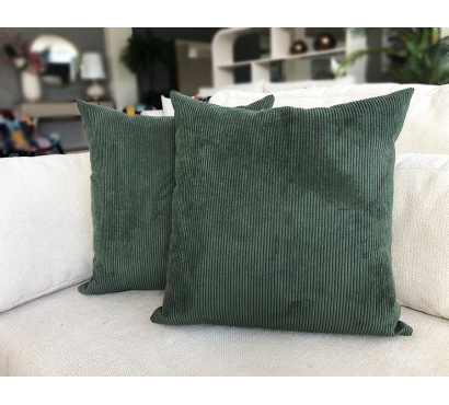 Green corduroy cushion