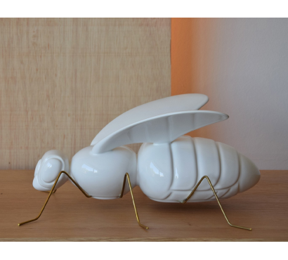 White Ceramic Bee