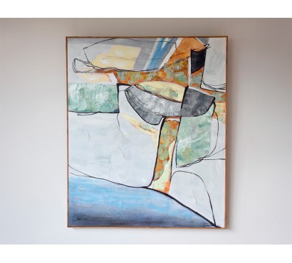 Pintura Abstrata Azul/Verde...