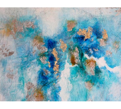 Pintura Abstrata Azul com...