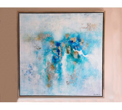 Pintura Abstrata Azul com...